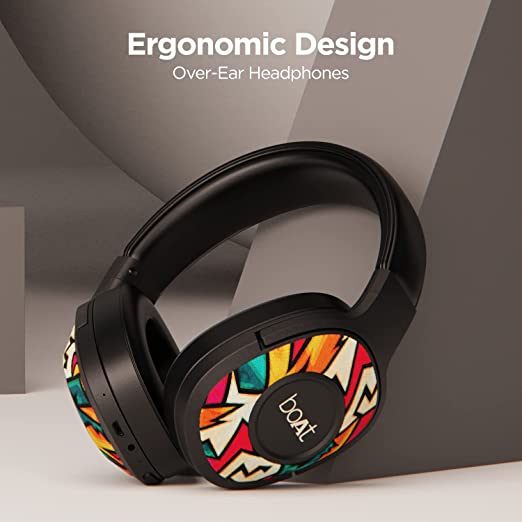 boAt Rockerz 550 Bluetooth Wireless Over Ear Headphones with Upto 20 Hours Playback, 50MM Drivers, Soft Padded Ear Cushions and Physical Noise Isolation with Mic (Black Symphony) boAt Rockerz 550 Bluetooth Wireless Over Ear Headphones with Upto 20 Hours Playback, 50MM Drivers, Soft Padded Ear Cushions and Physical Noise Isolation with Mic (Black Symphony)